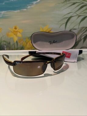 Ray-Ban RB4051 642/83 Brown Polarized Tortoise Rimless Sunglasses